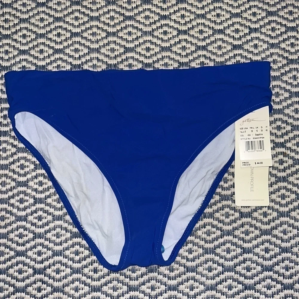 Profile by Gottex Sapphire Blue Bikini Bottom Size 8 NWT